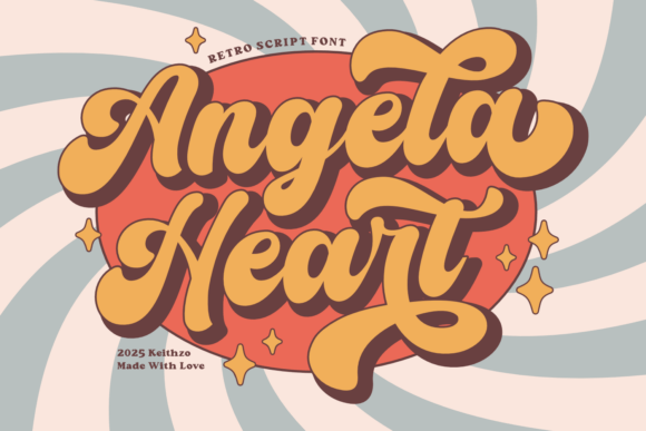 Angela Heart: A Groovy Retro Script Font with Modern Flair